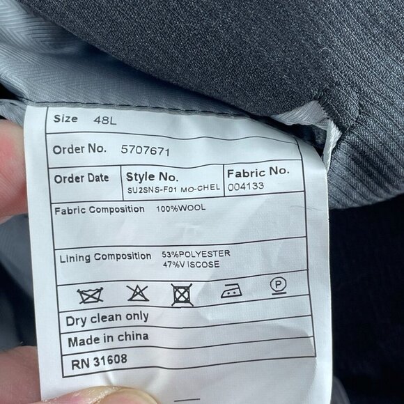 JOS. A. Bank 1905 Custom Made Mens Black Wool Blazer Jacket Size 48L 3722 - Picture 4 of 10